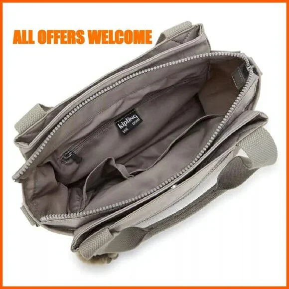 Lightweight Crossbody Bag with Magnetic Pockets, Multi-Compartment Shoulder Bag